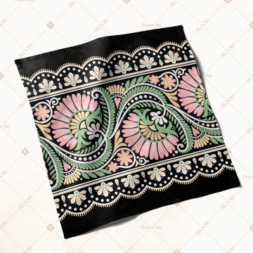 Black Paisley Border Napkin Pack of 20