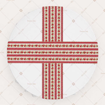 Red Folk Stripe Table Runner Pack Of 12