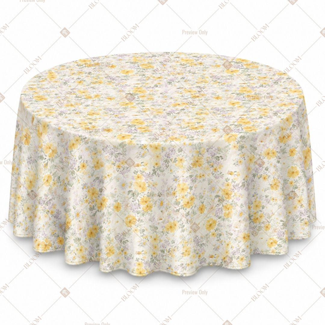 Yellow Floral Table Cover Pack Of 6