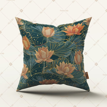 Teal Lotus Garden Cushion Cover Pack of 12