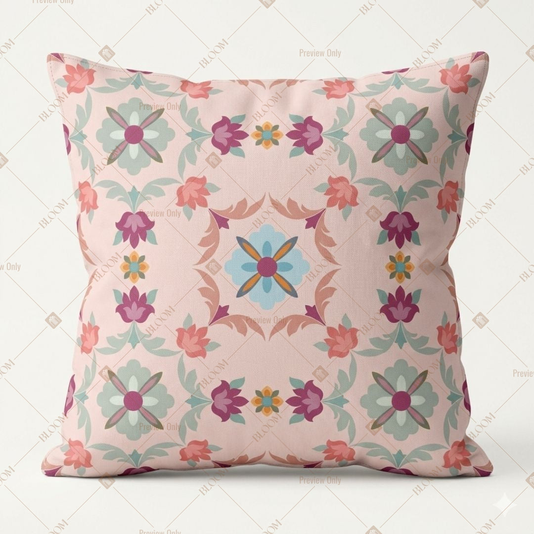 Boho Floral Embroidery Cushion Cover Pack of 12
