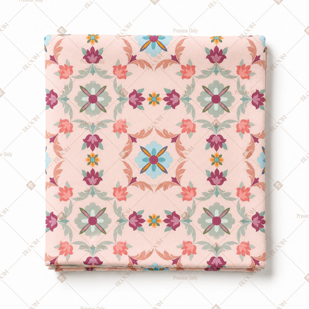 Pastel Geometric Floral Pattern Design
