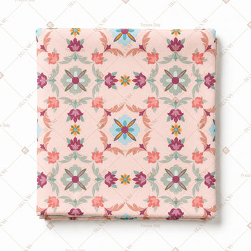 Pastel Geometric Floral Pattern Design
