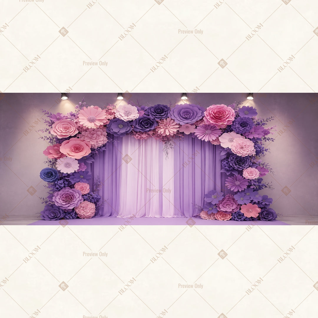 Lavender Floral Archway Wide Backdrop