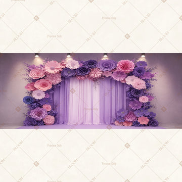 Lavender Floral Archway Wide Backdrop