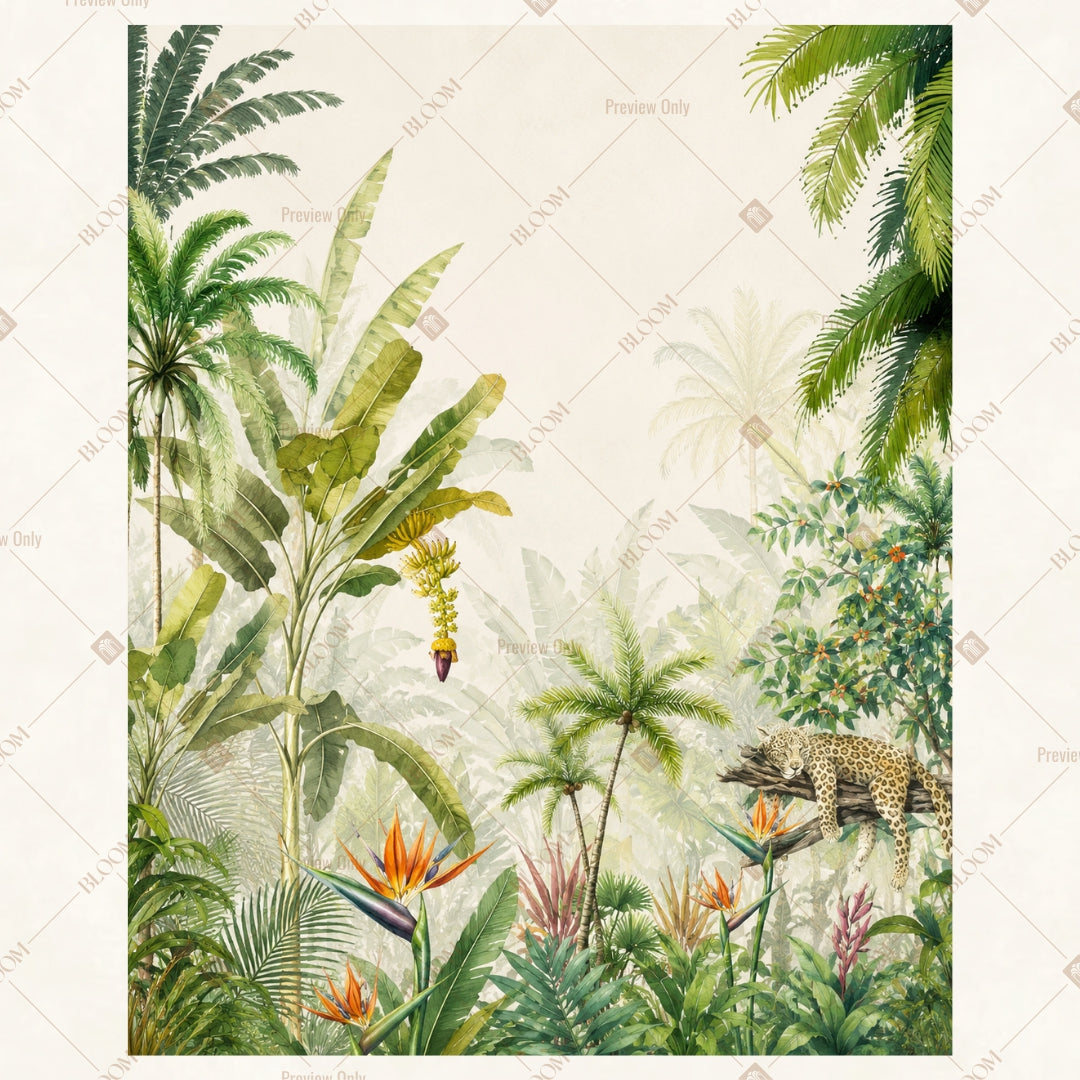 Tropical Botanical Frame Portrait Rectangle Backdrop