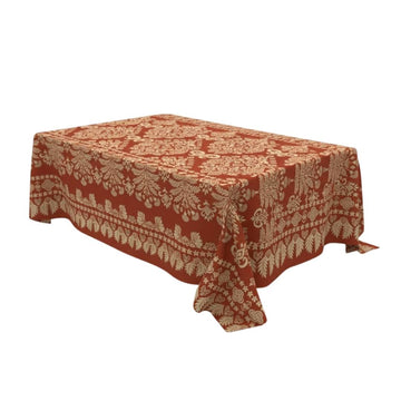 Beige Rustic Heritage Floral Rectangle Table Cover - Pack Of 6