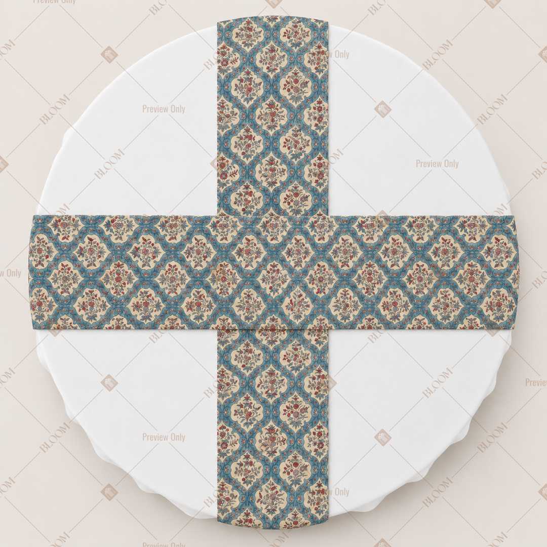 Blue Moroccan Trellis Table Runner Pack Of 12