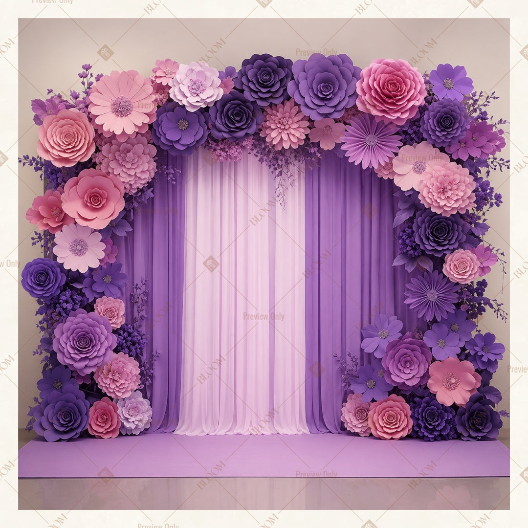 Lavender Floral Door Square Backdrop
