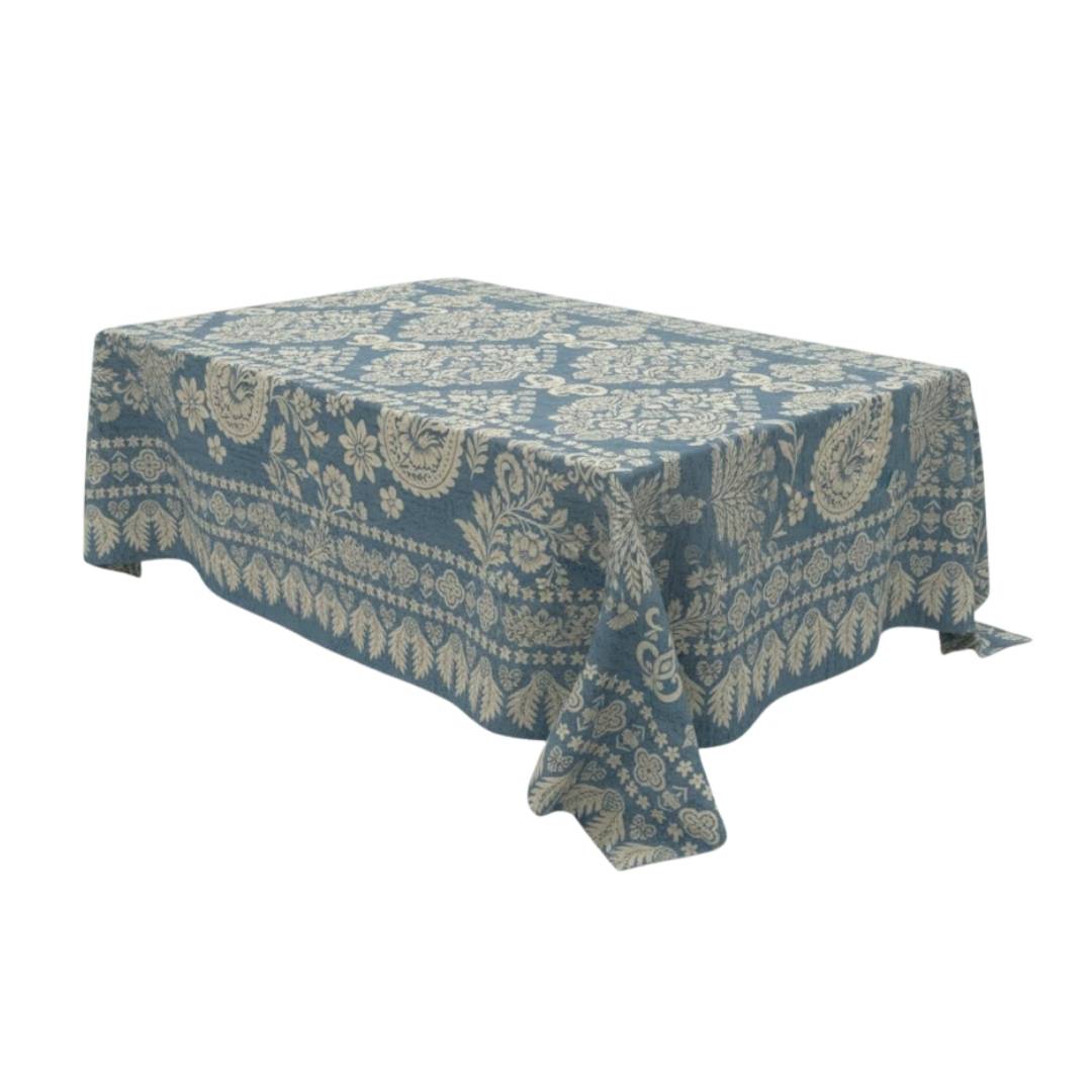 Beige Classic Heritage Floral Rectangle Table Cover - Pack Of 6
