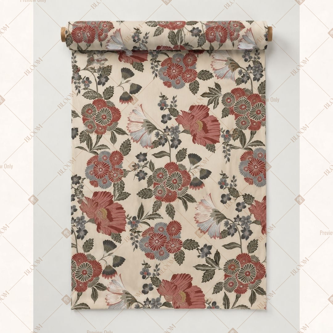 Vintage Rose Bouquet Fabric Pack of 25