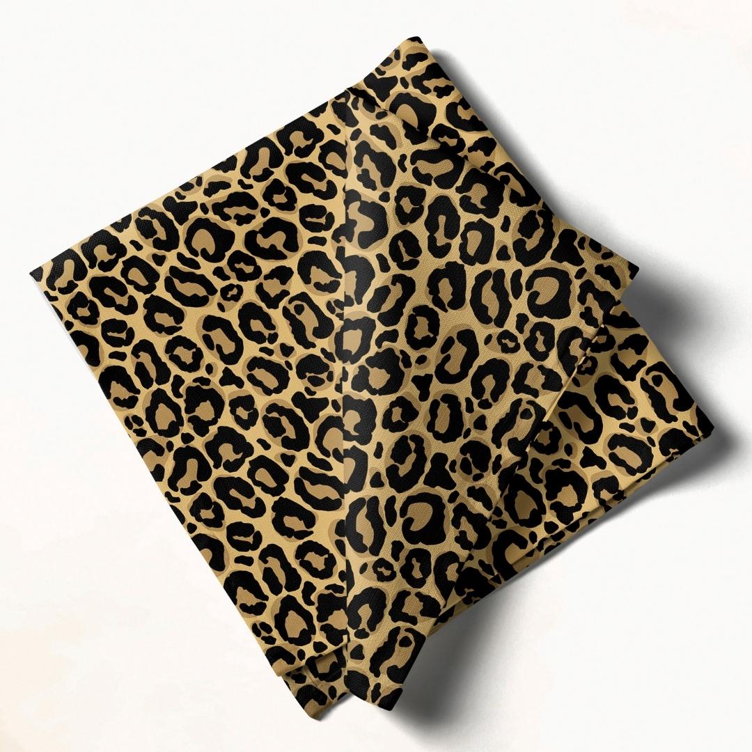 Leopard Print in Beige and Black: Napkins 18" X 18" - Pack Of 20