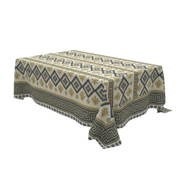 Blue Geometric Motif Rectangle Table Cover - Pack Of 6