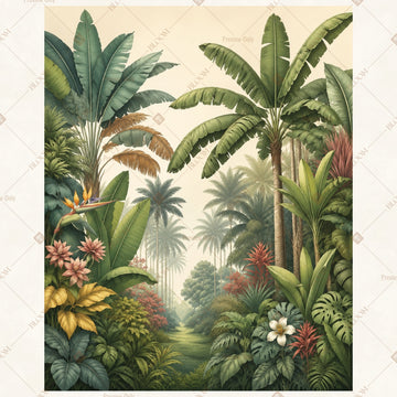 Palm Forest Panorama Portrait Rectangle Backdrop
