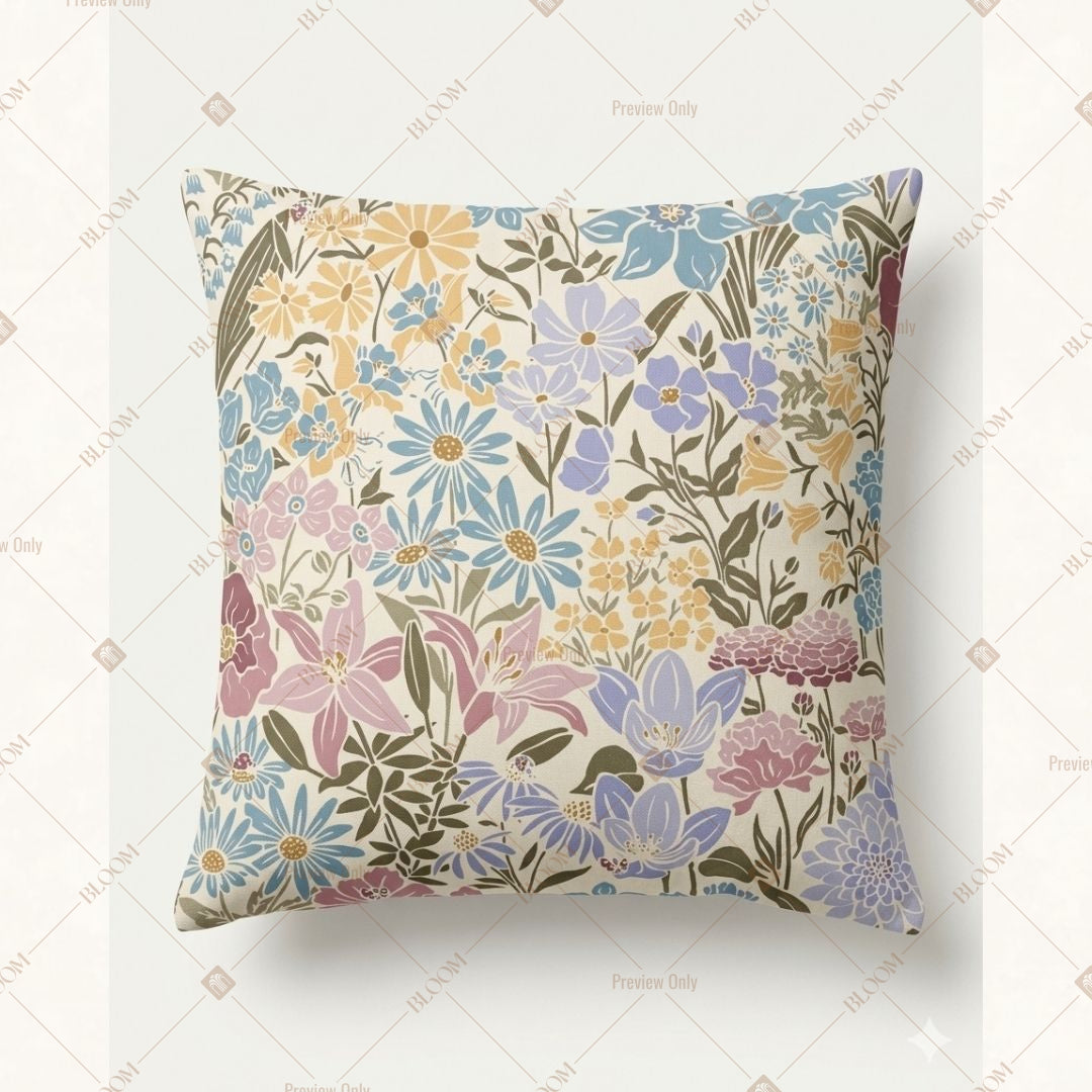 Blue Floral Damask Cushion Cover Pack of 12