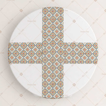 Blue Geometric Medallion Table Runner Pack Of 12