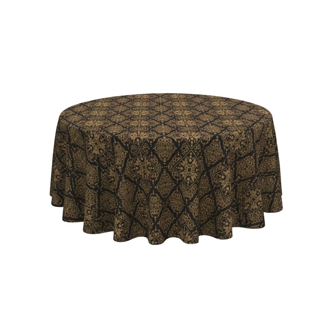 Black Golden Mosaic Classic Round Table Cover - Pack Of 6