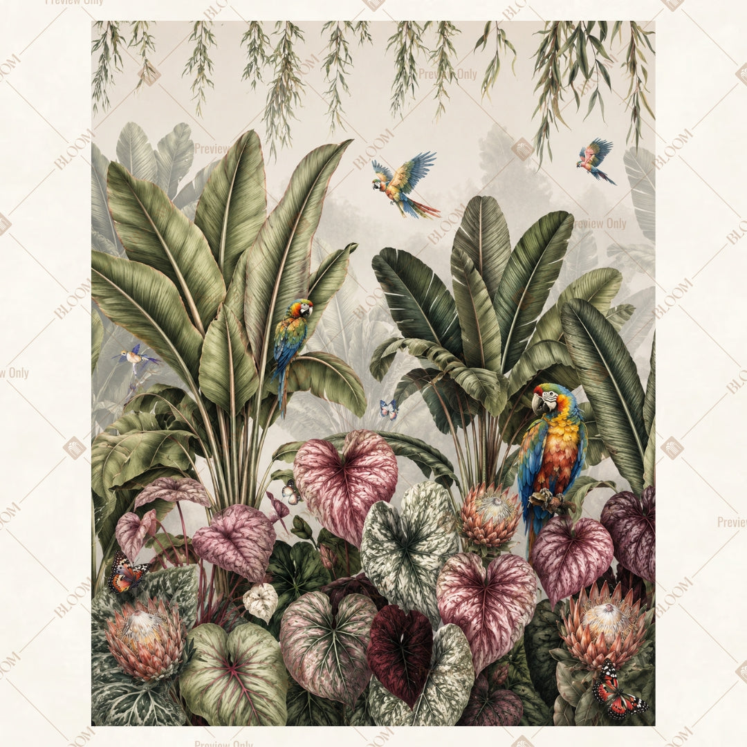 Tropical Banana Garden Portrait Rectangle Backdrop