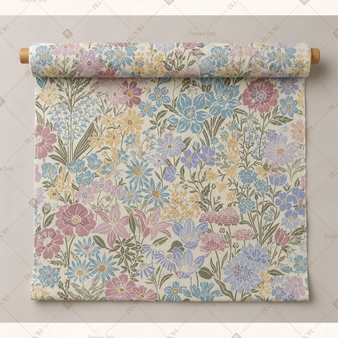 Vintage Floral Garden Fabric Pack of 25
