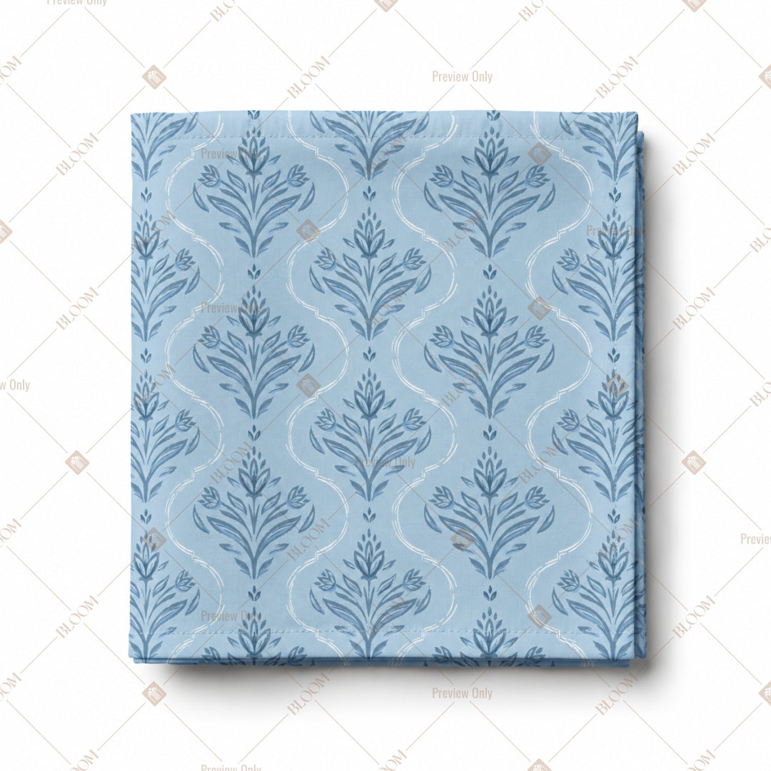 Blue Damask Pattern Design