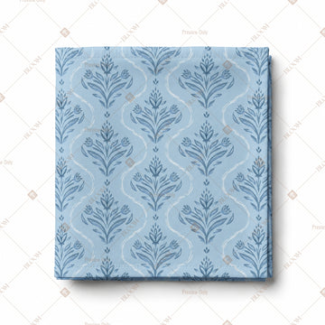 Blue Damask Pattern Design
