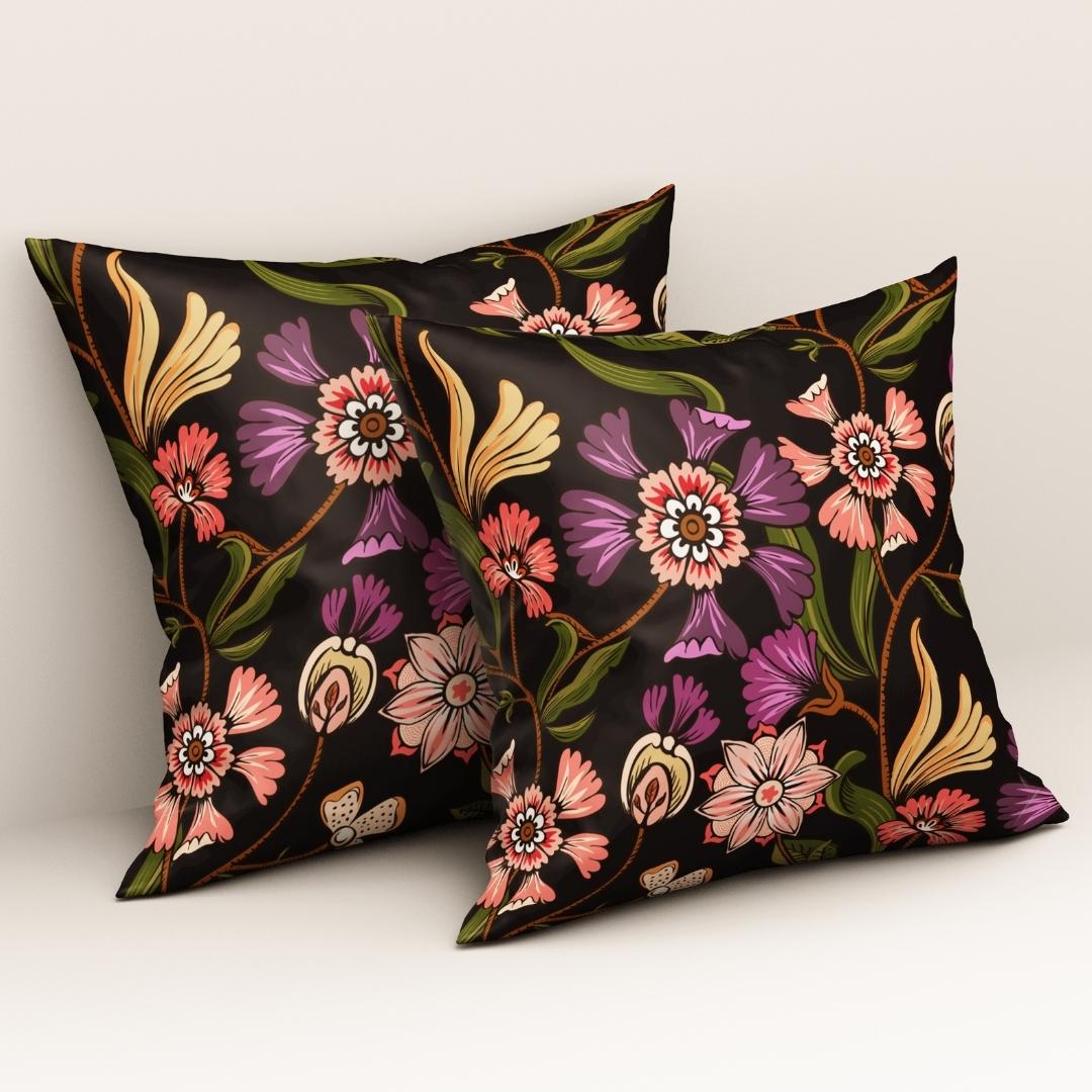 Midnight Blossom Fantasy: Cushion Cover - Pack of 12
