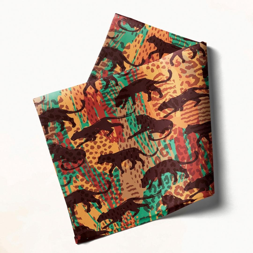 Multicolor Panther Print: Napkins 18" X 18" - Pack Of 20