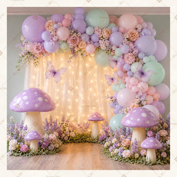 Fantasy Balloon Garden Square Backdrop