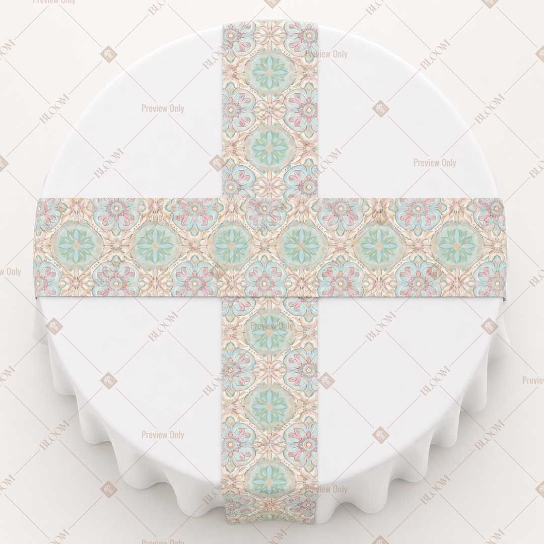 Aqua Mosaic Table Runner Pack Of 12