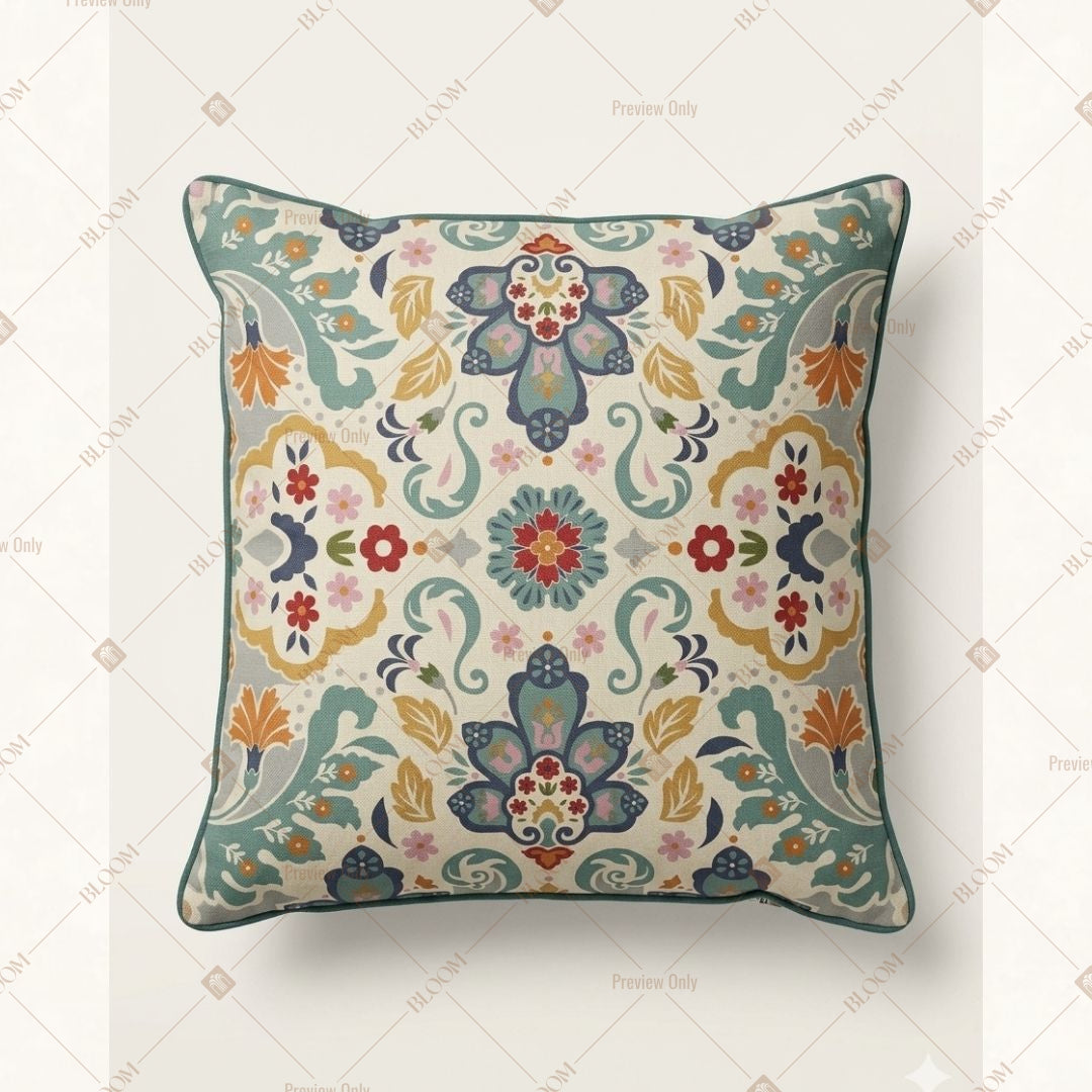 Vintage Floral Medallion Cushion Cover Pack of 12