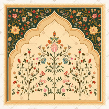 Floral Mughal Arch Square Backdrop