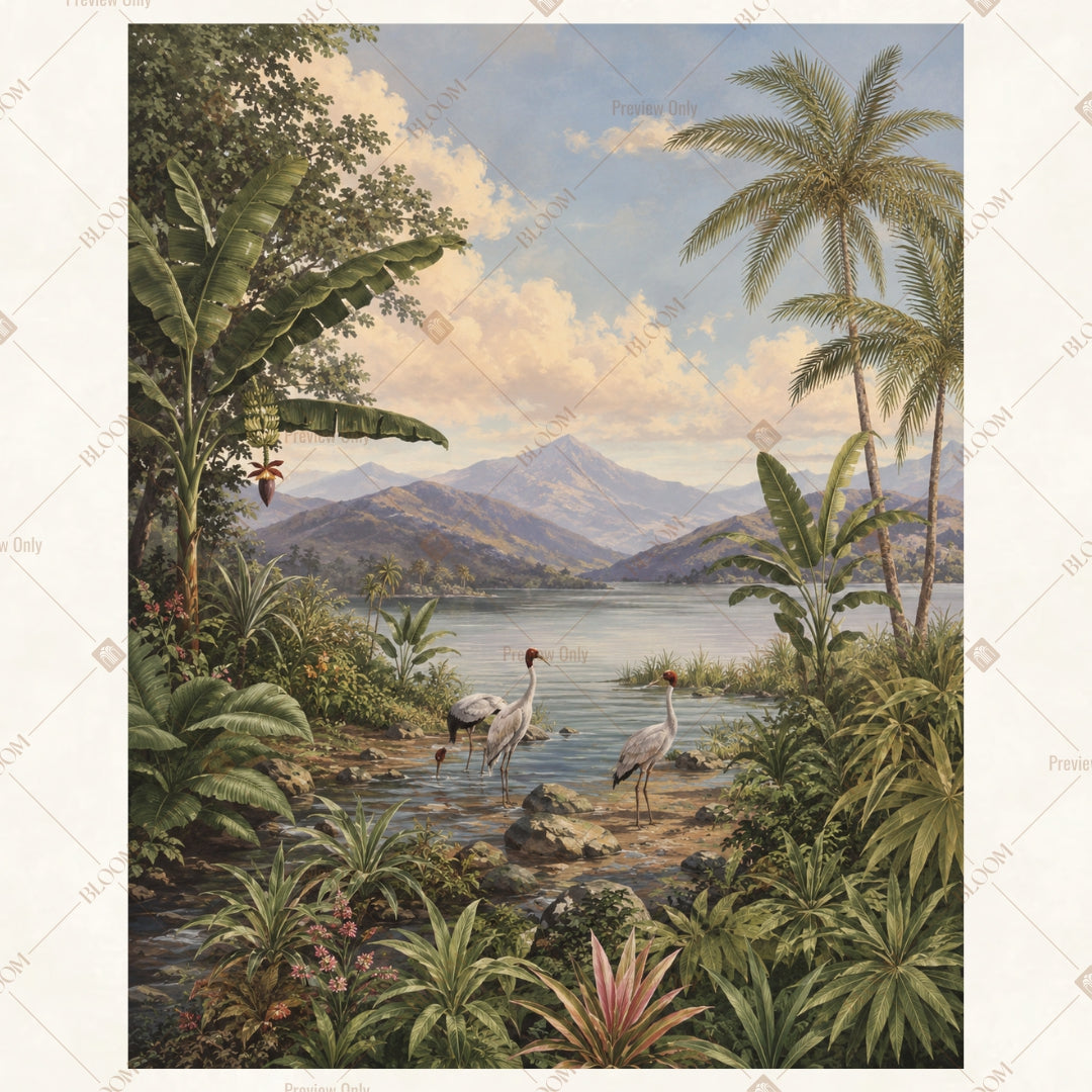 Vintage Mountain Landscape Portrait Rectangle Backdrop