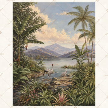 Vintage Mountain Landscape Portrait Rectangle Backdrop
