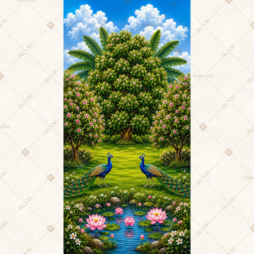 Lush Tropical Garden Vertical Backdrop