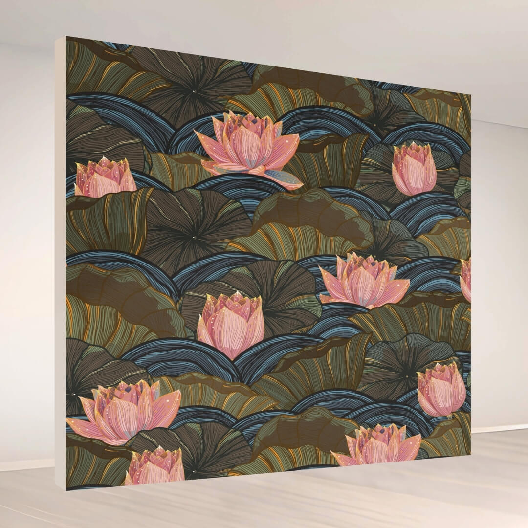 Lotus Pond Serenity: Backdrop - square