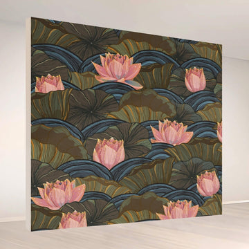Lotus Pond Serenity: Backdrop - square