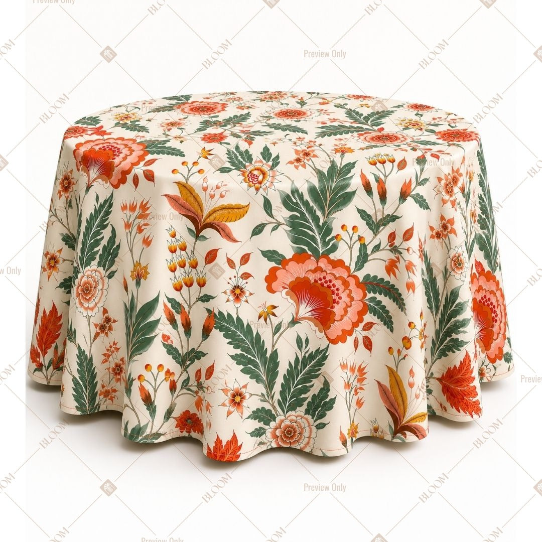 Orange Floral Table Cover Pack Of 6