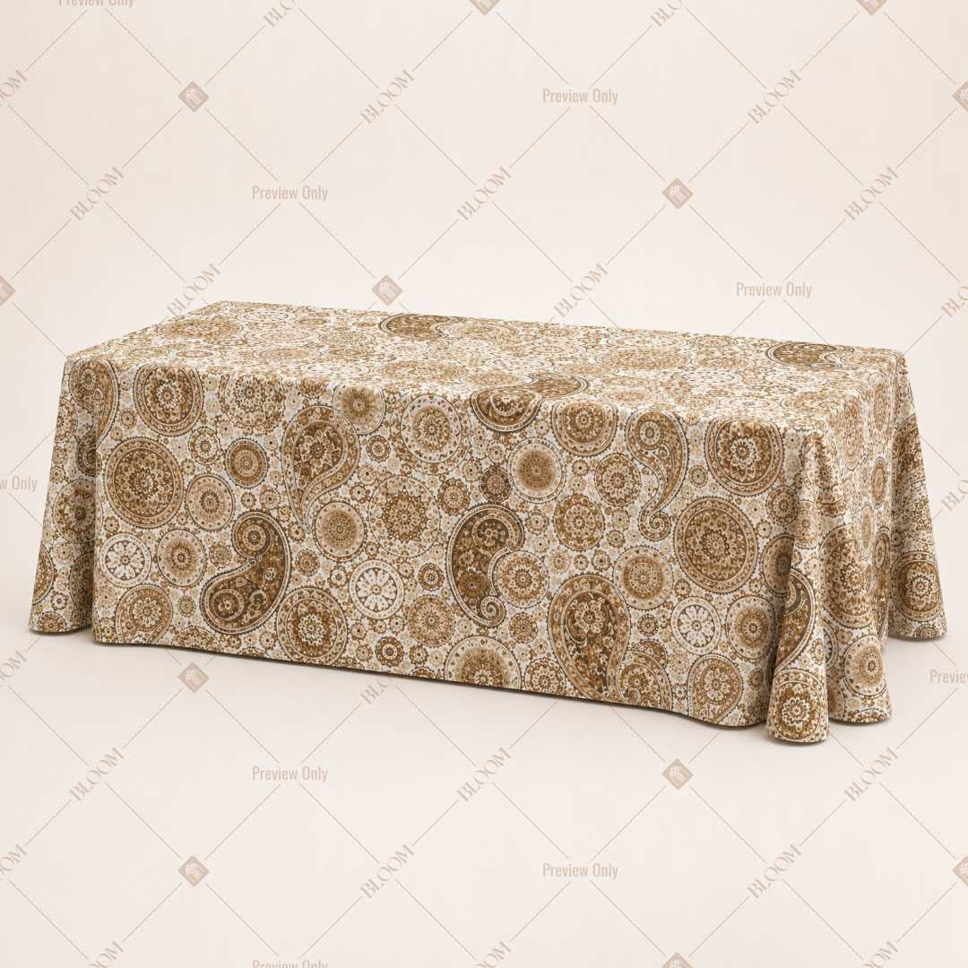 Ivory Gold Paisley Table Cover Pack Of 6