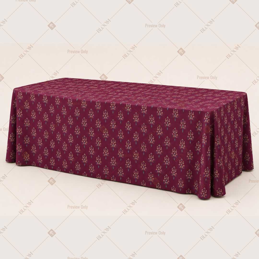 Burgundy Floral Trellis Table Cover Pack Of 6